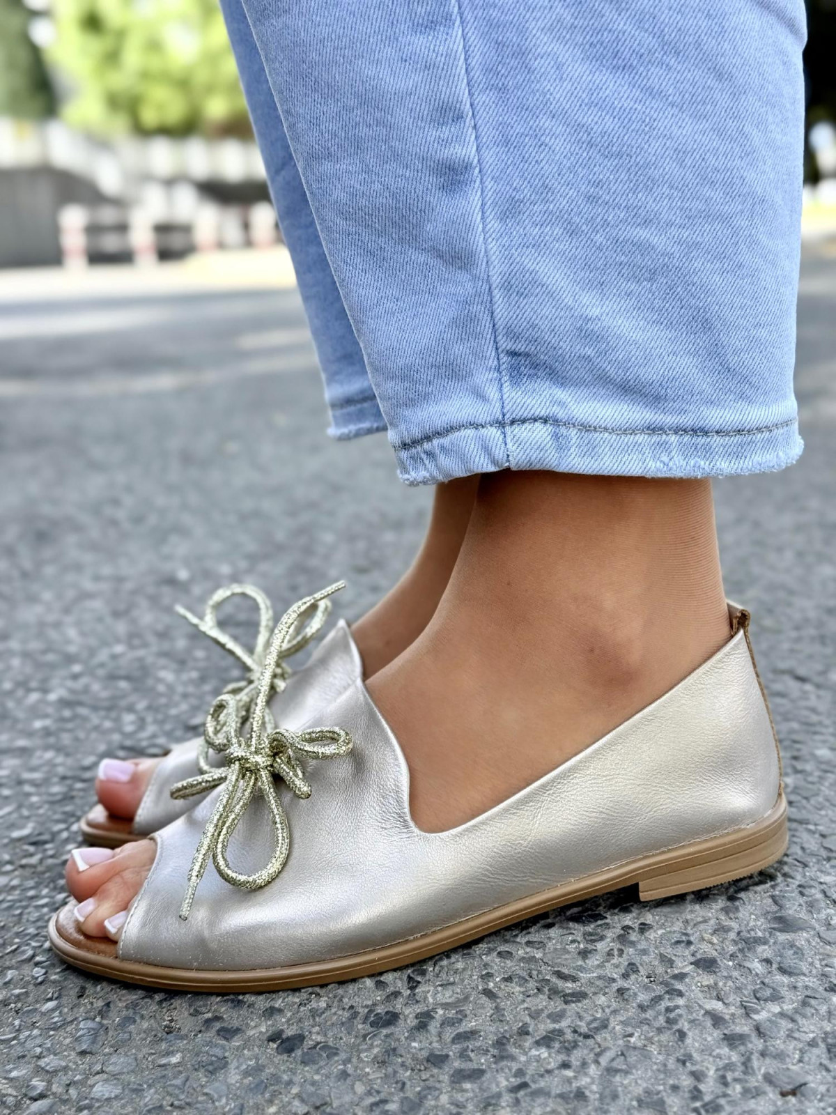 Sandałki damskie OLEKSY ze skóry naturalnej Polskiej produkcji