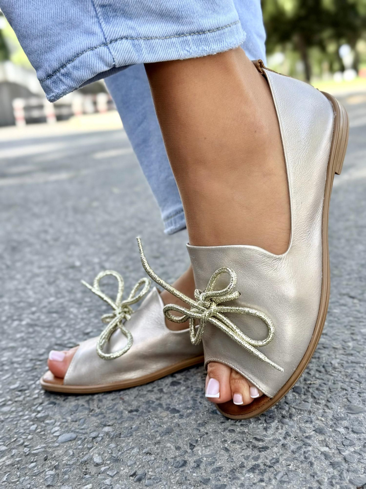 Sandałki damskie OLEKSY ze skóry naturalnej Polskiej produkcji