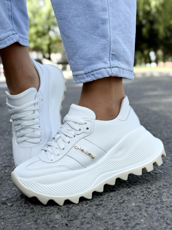 Sneakersy damskie OLEKSY ze skóry naturalnej Polskiej produkcji