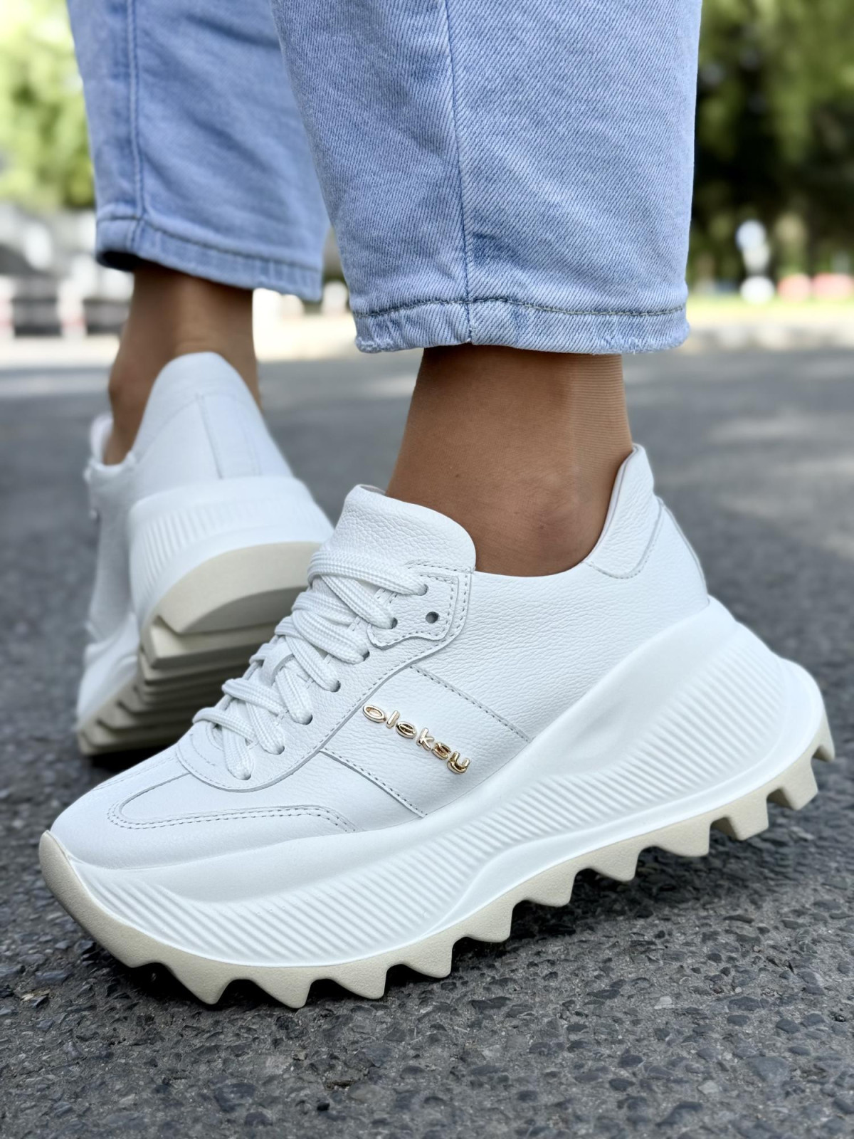 Sneakersy damskie OLEKSY ze skóry naturalnej Polskiej produkcji