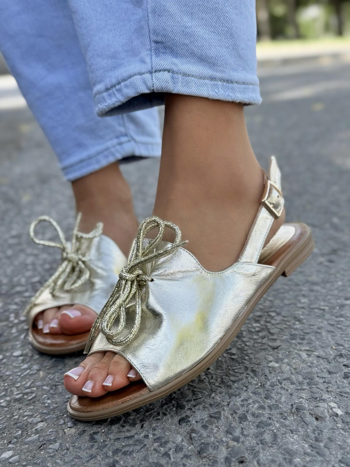 Sandałki damskie OLEKSY ze skóry naturalnej Polskiej produkcji