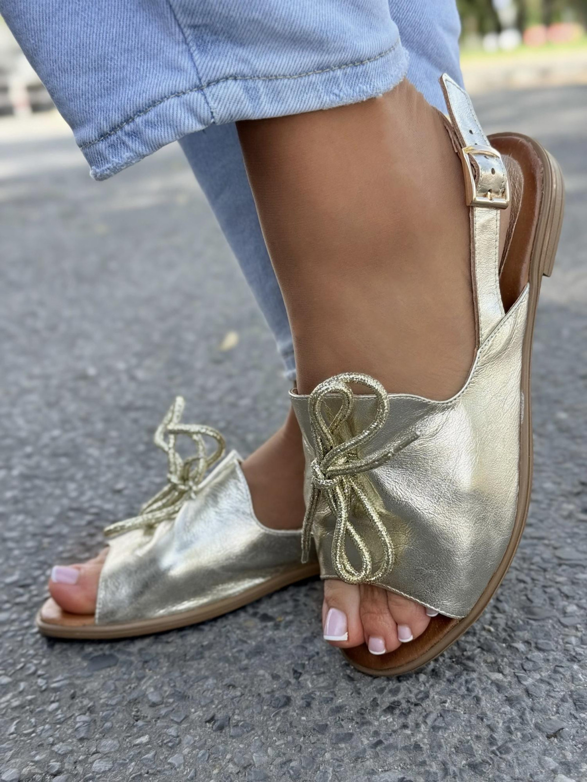 Sandałki damskie OLEKSY ze skóry naturalnej Polskiej produkcji