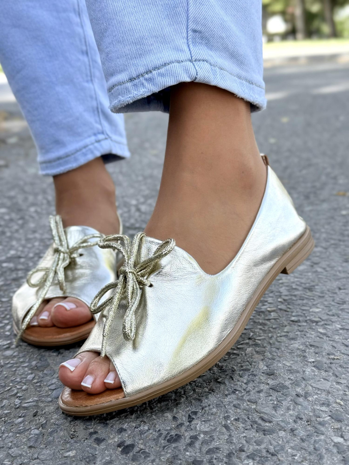 Sandałki damskie OLEKSY ze skóry naturalnej Polskiej produkcji