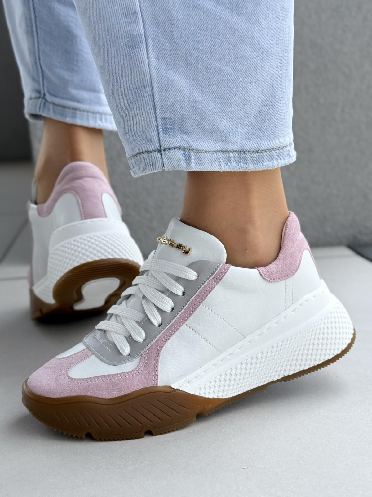 Sneakersy damskie OLEKSY ze skóry naturalnej Polskiej produkcji