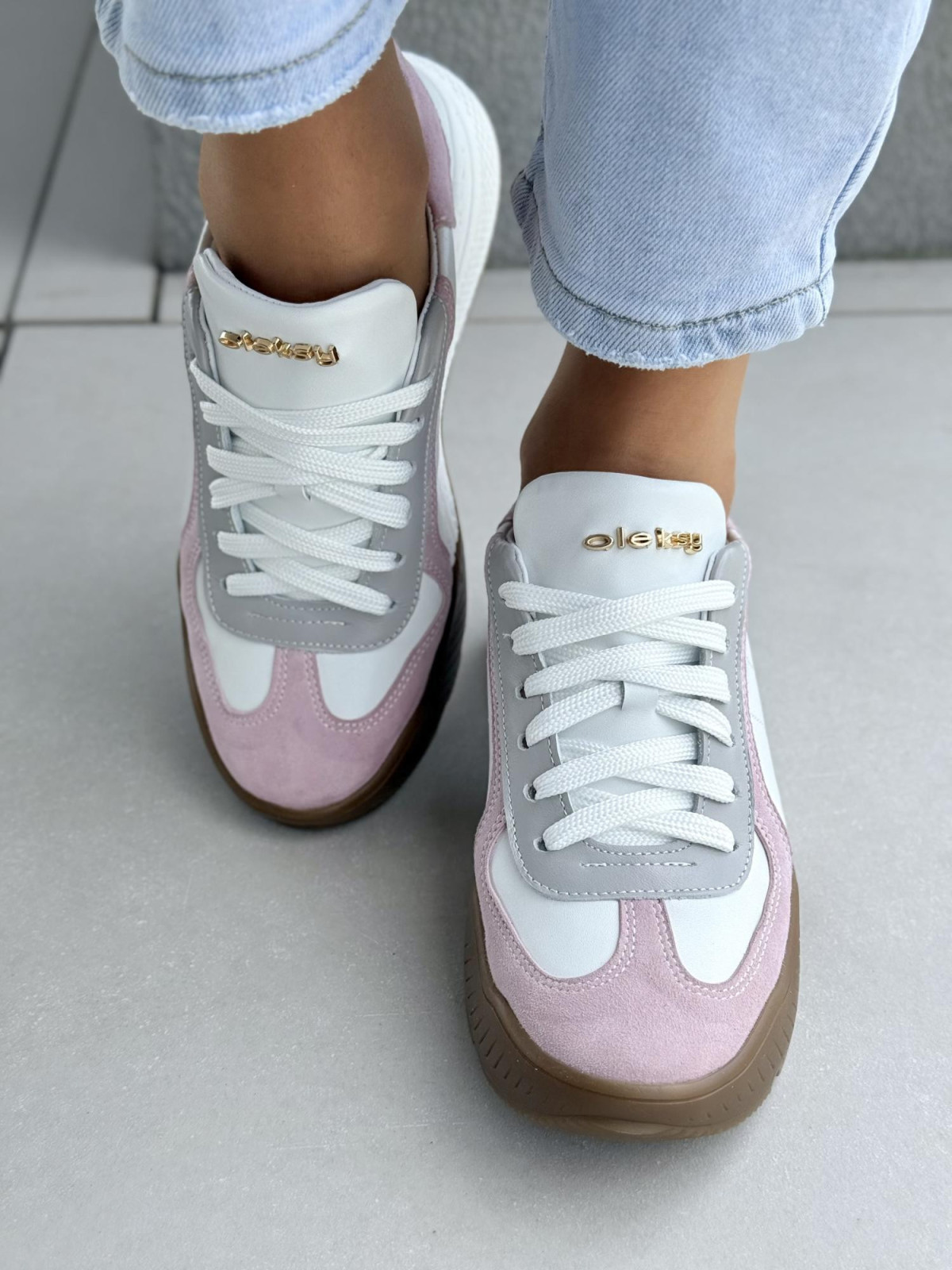 Sneakersy damskie OLEKSY ze skóry naturalnej Polskiej produkcji