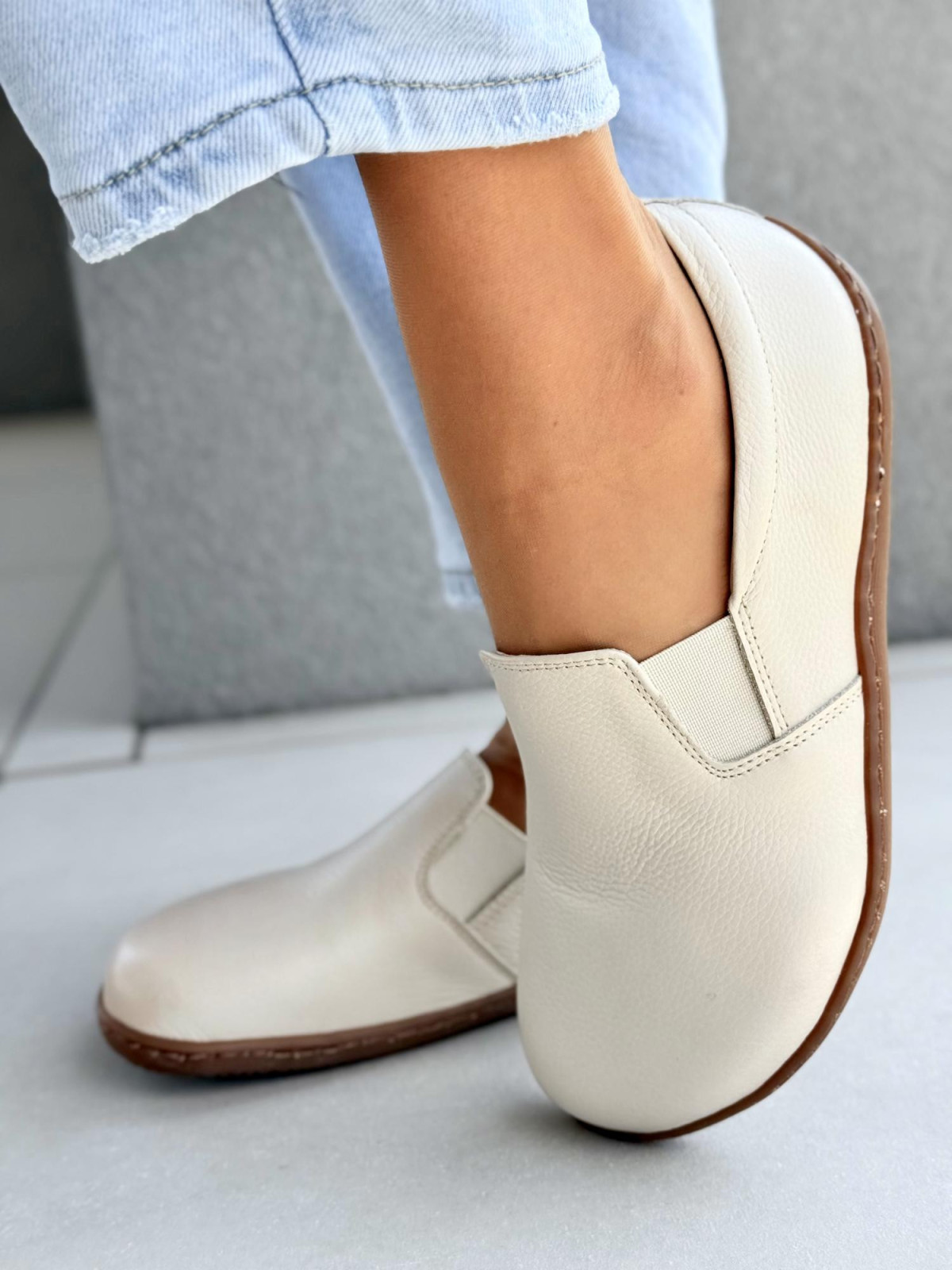 Mokasyny damskie BAREFOOT OLEKSY ze skóry naturalnej Polskiej produkcji