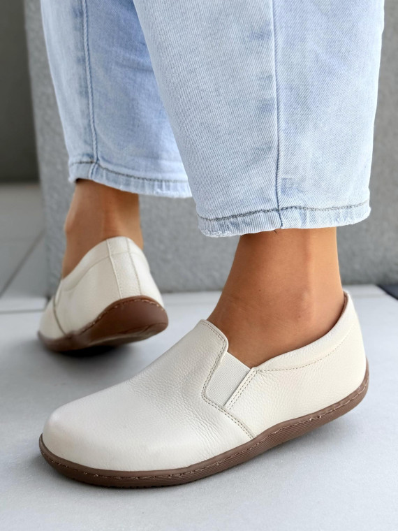 Mokasyny damskie BAREFOOT OLEKSY ze skóry naturalnej Polskiej produkcji