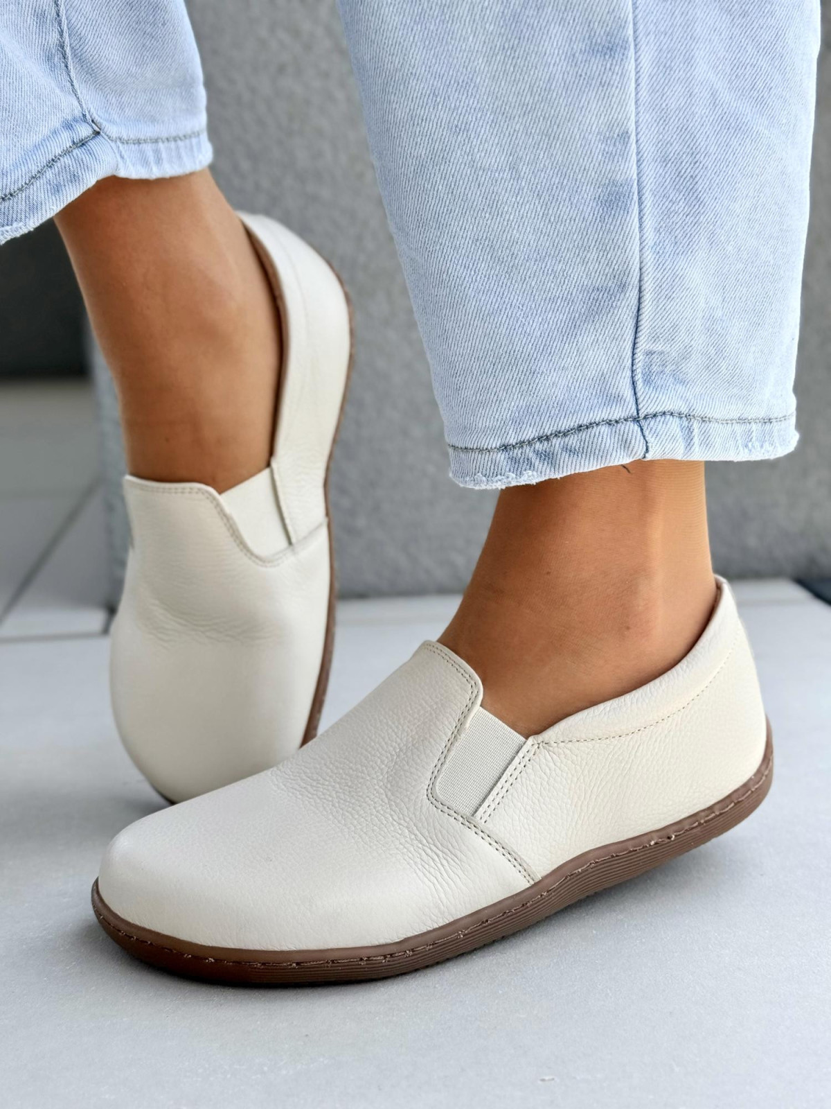 Mokasyny damskie BAREFOOT OLEKSY ze skóry naturalnej Polskiej produkcji