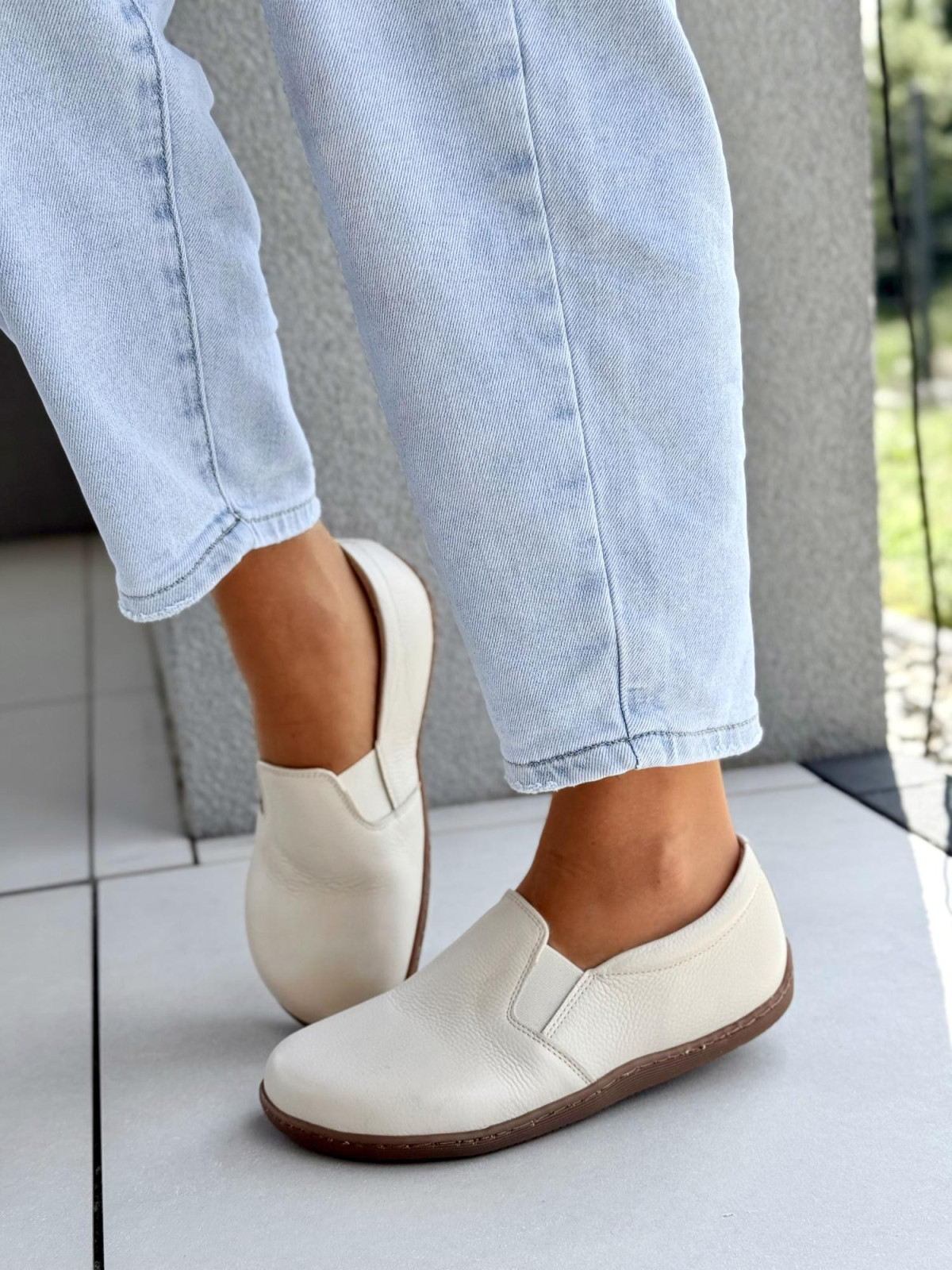 Mokasyny damskie BAREFOOT OLEKSY ze skóry naturalnej Polskiej produkcji