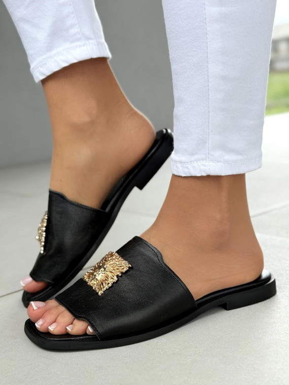 Klapki damskie OLEKSY ze skóry naturalnej Polskiej produkcji