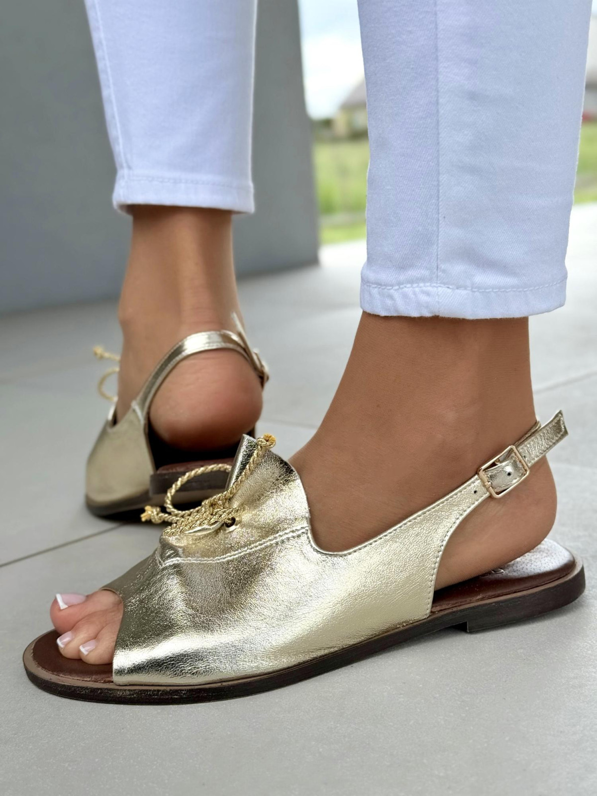 Sandałki damskie OLEKSY ze skóry naturalnej Polskiej produkcji