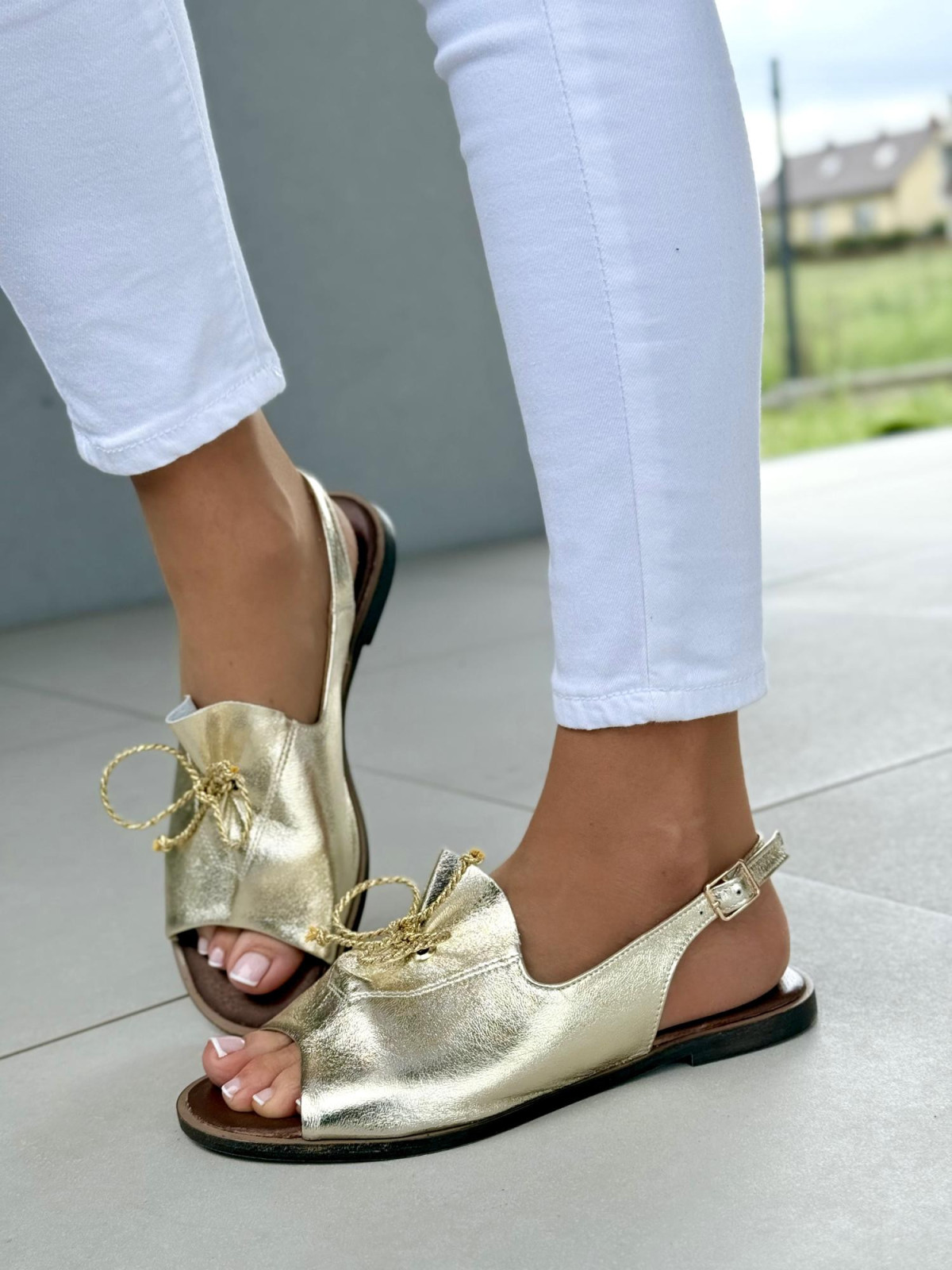 Sandałki damskie OLEKSY ze skóry naturalnej Polskiej produkcji