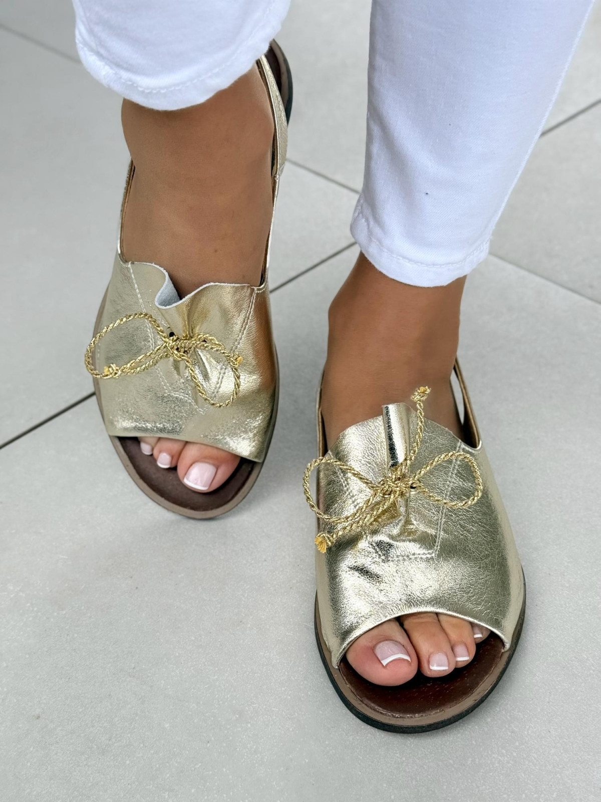 Sandałki damskie OLEKSY ze skóry naturalnej Polskiej produkcji