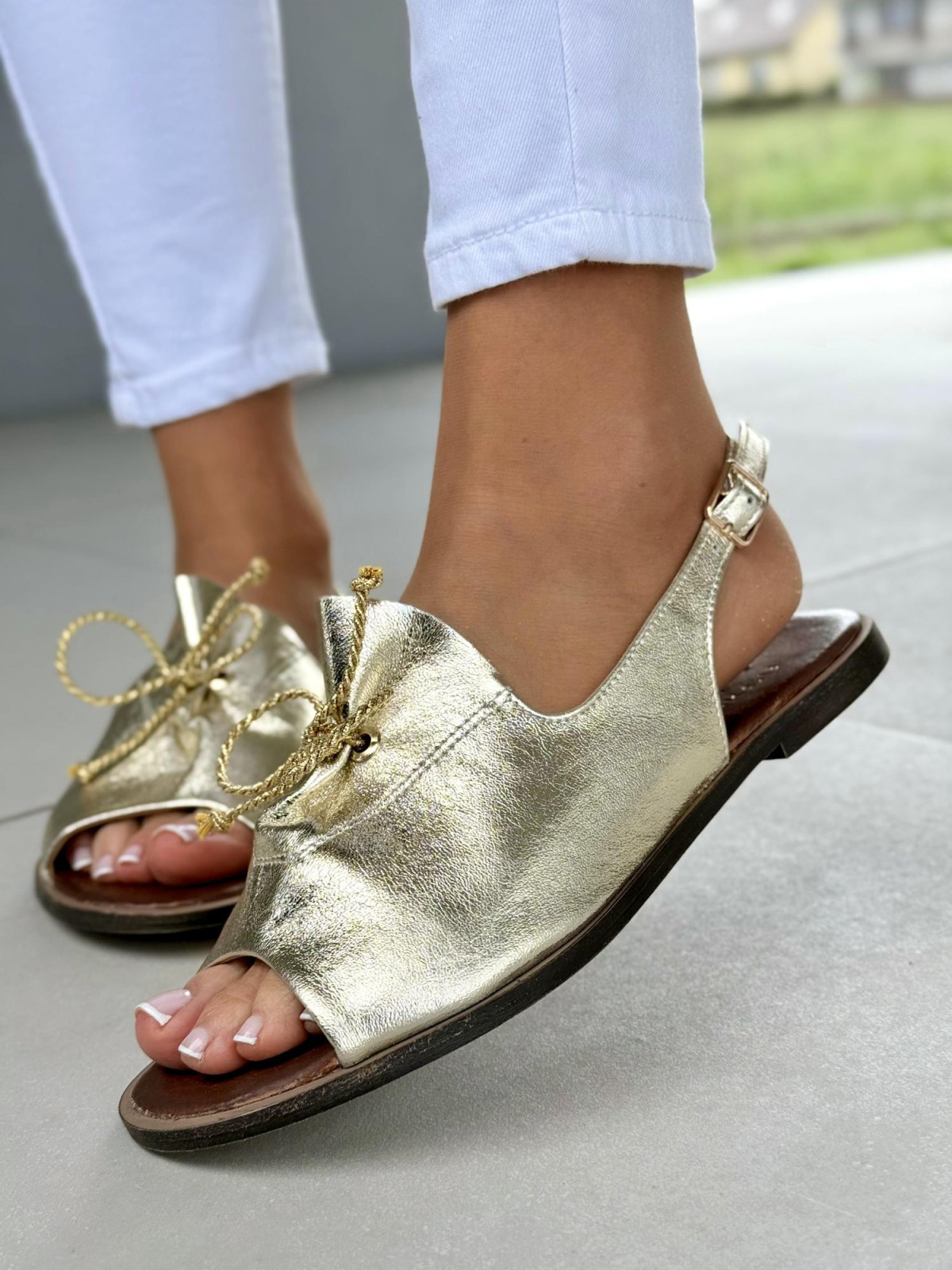 Sandałki damskie OLEKSY ze skóry naturalnej Polskiej produkcji