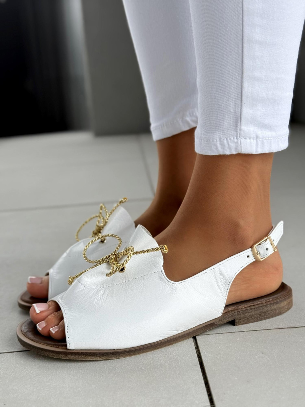 Sandałki damskie OLEKSY ze skóry naturalnej Polskiej produkcji