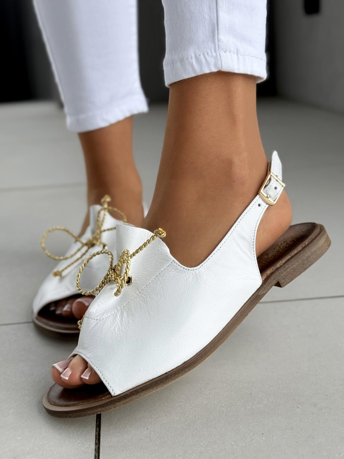 Sandałki damskie OLEKSY ze skóry naturalnej Polskiej produkcji