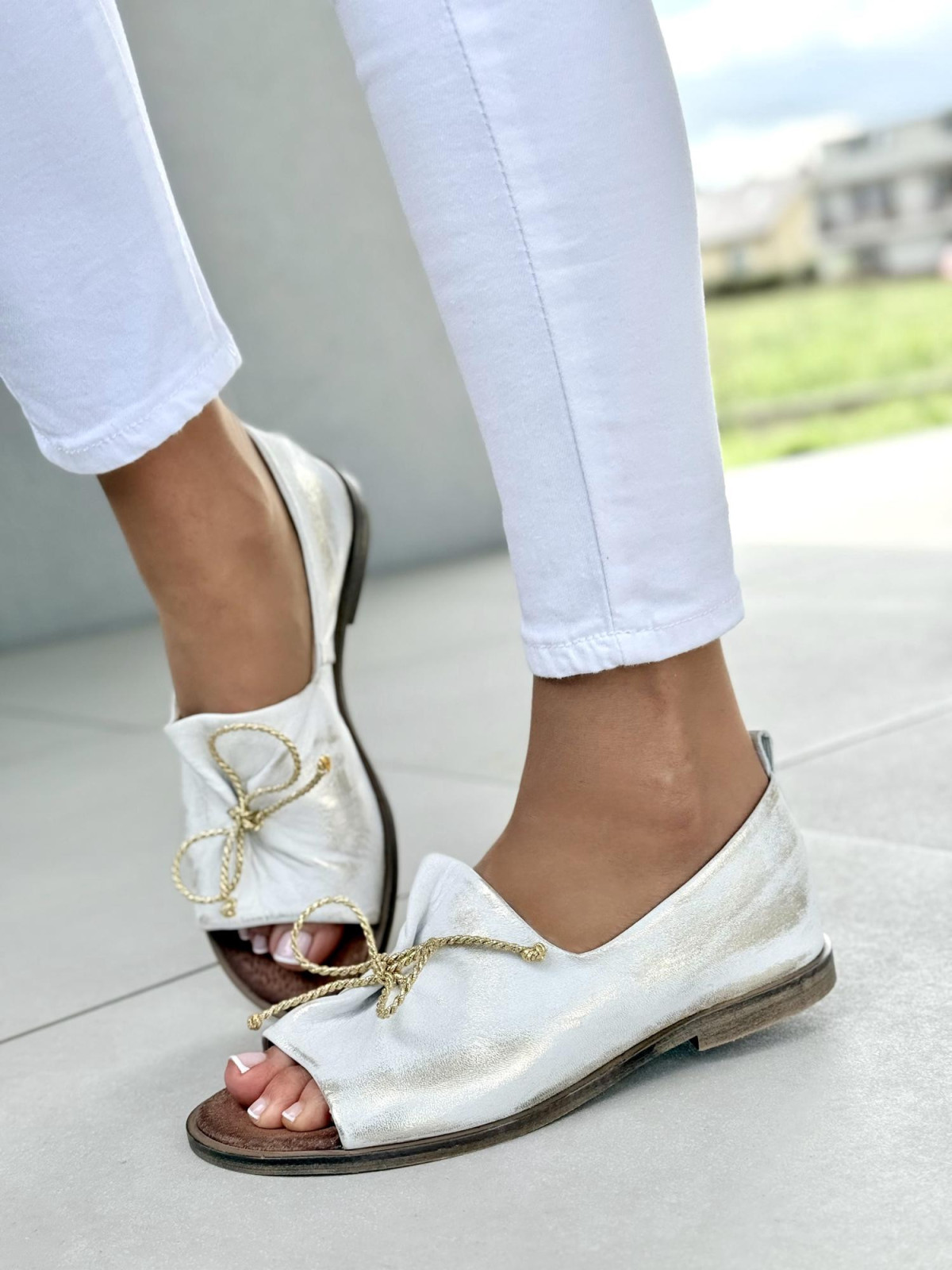 Sandałki damskie OLEKSY ze skóry naturalnej Polskiej produkcji