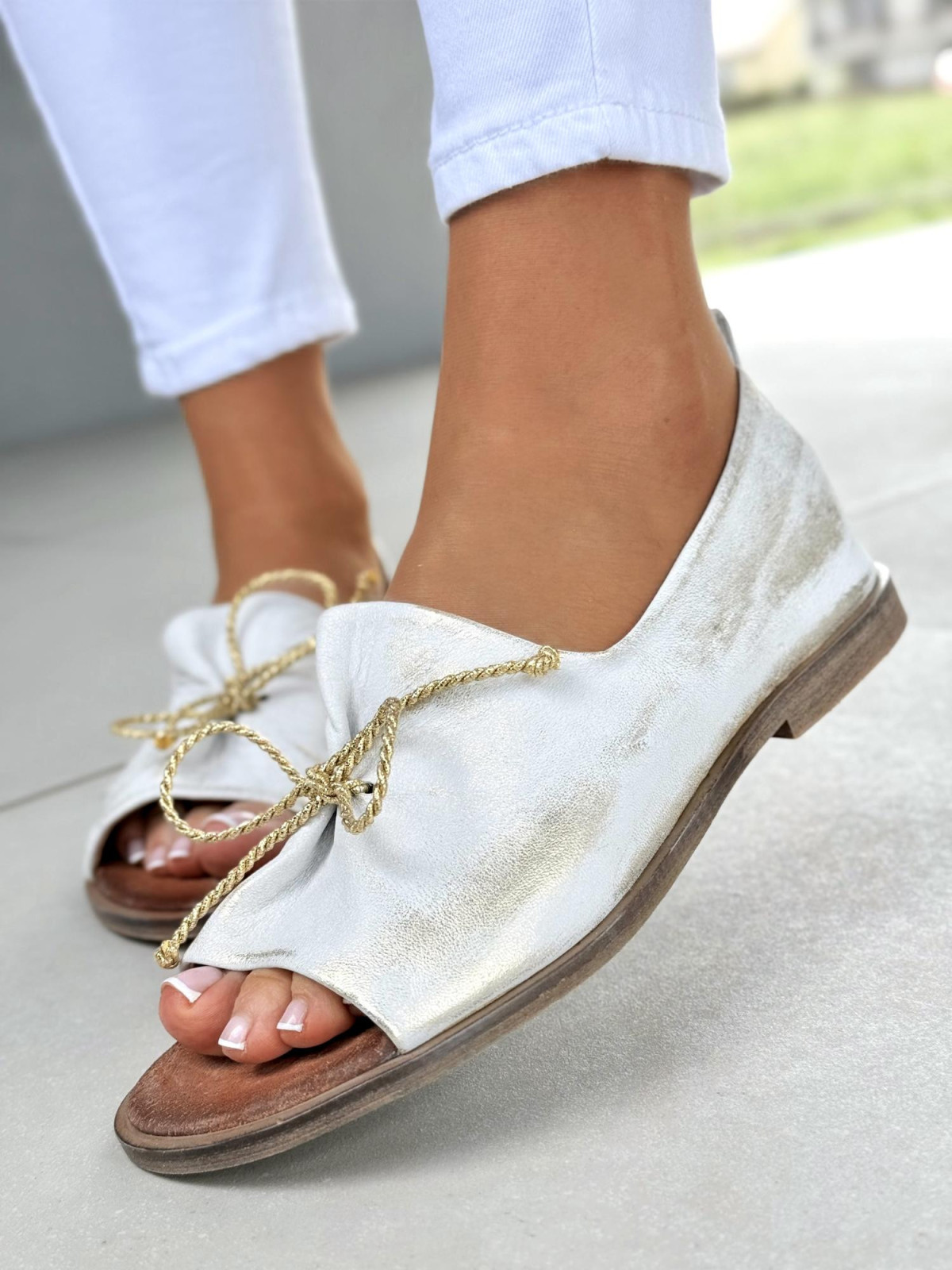 Sandałki damskie OLEKSY ze skóry naturalnej Polskiej produkcji