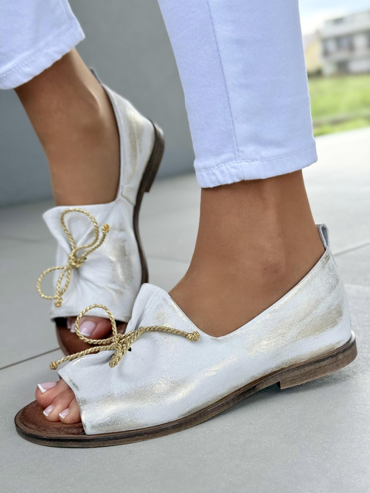 Sandałki damskie OLEKSY ze skóry naturalnej Polskiej produkcji