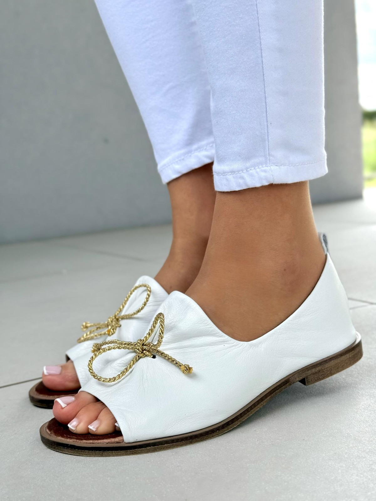 Sandałki damskie OLEKSY ze skóry naturalnej Polskiej produkcji