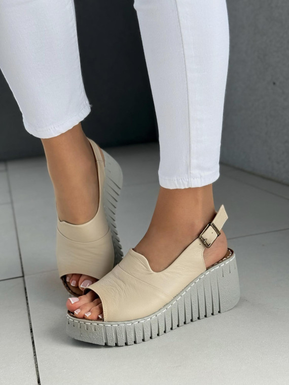 Sandałki damskie ze skóry naturalnej