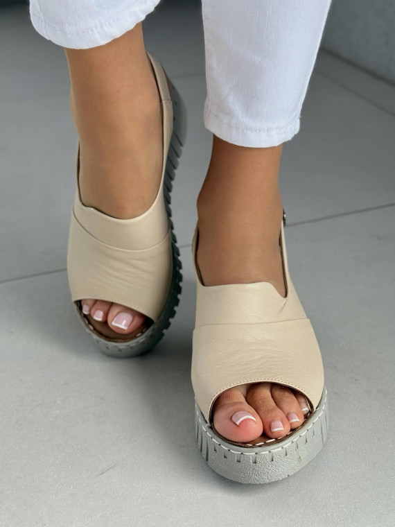 Sandałki damskie ze skóry naturalnej