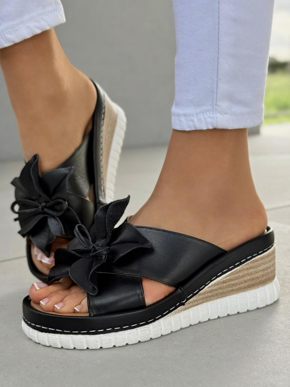 Sandałki damskie ze skóry naturalnej