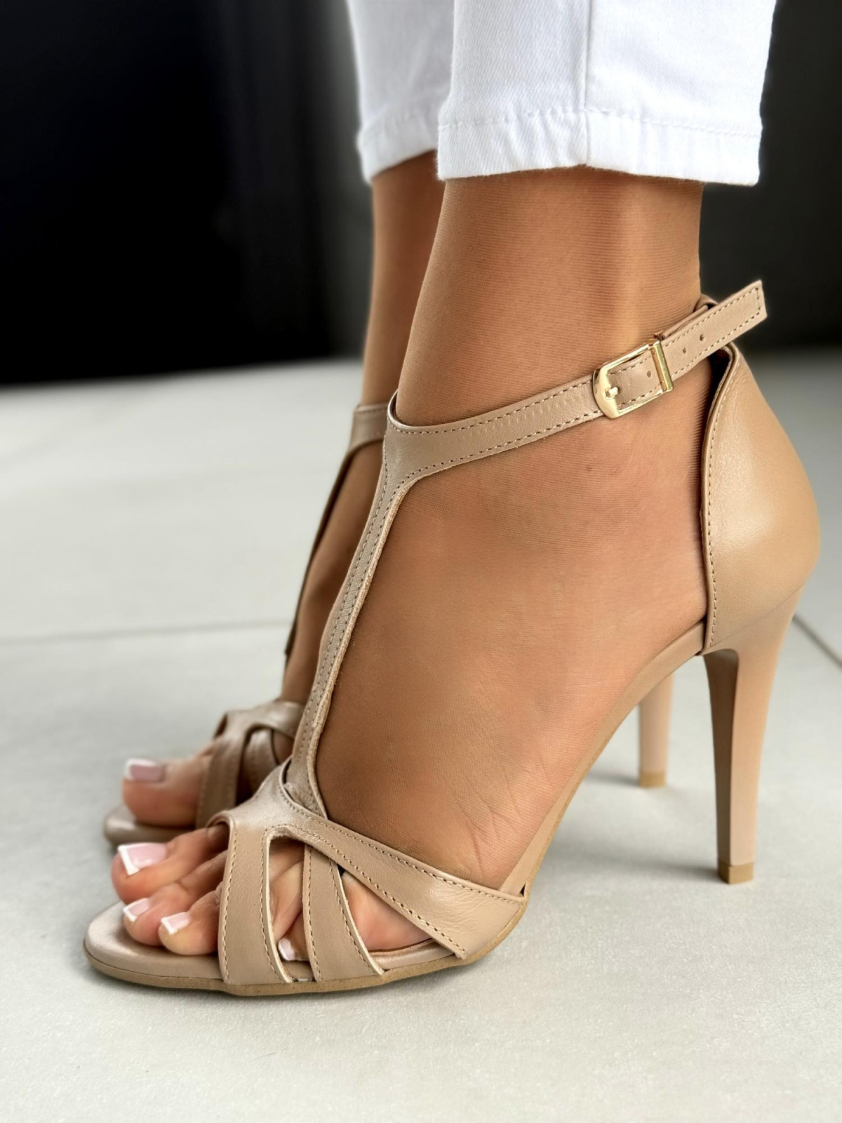 Sandałki damskie OLEKSY ze skóry naturalnej Polskiej produkcji