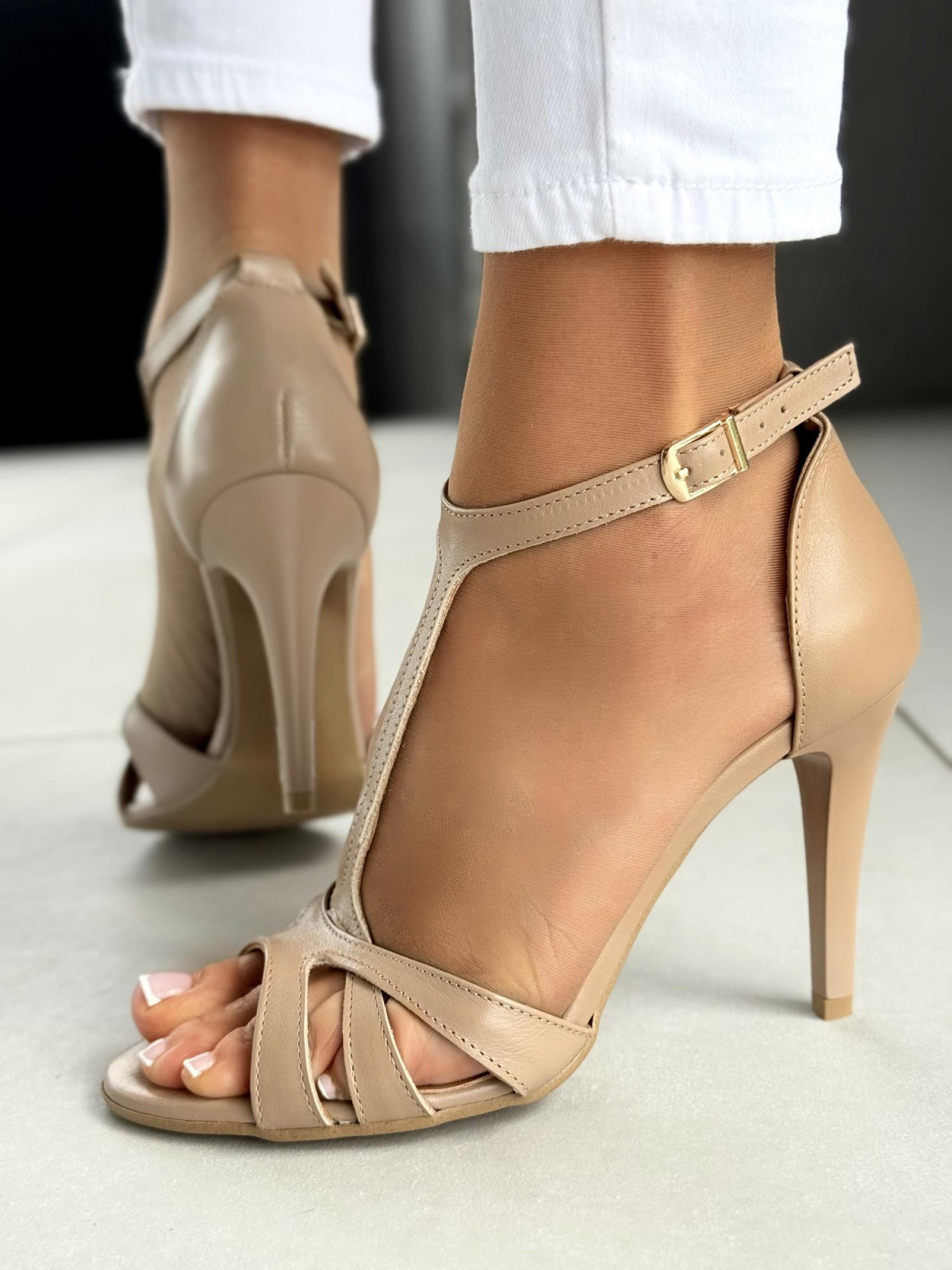 Sandałki damskie OLEKSY ze skóry naturalnej Polskiej produkcji