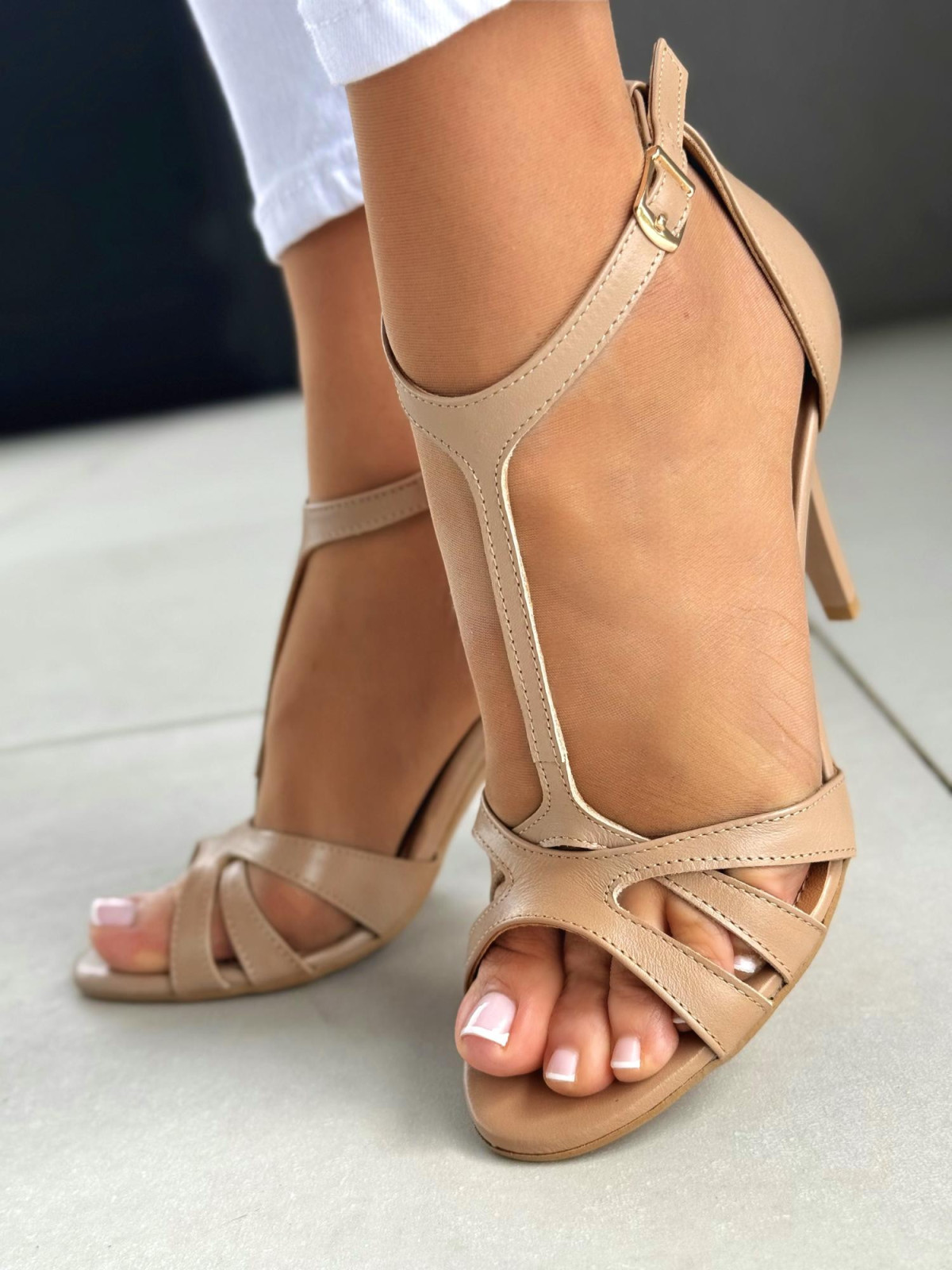 Sandałki damskie OLEKSY ze skóry naturalnej Polskiej produkcji