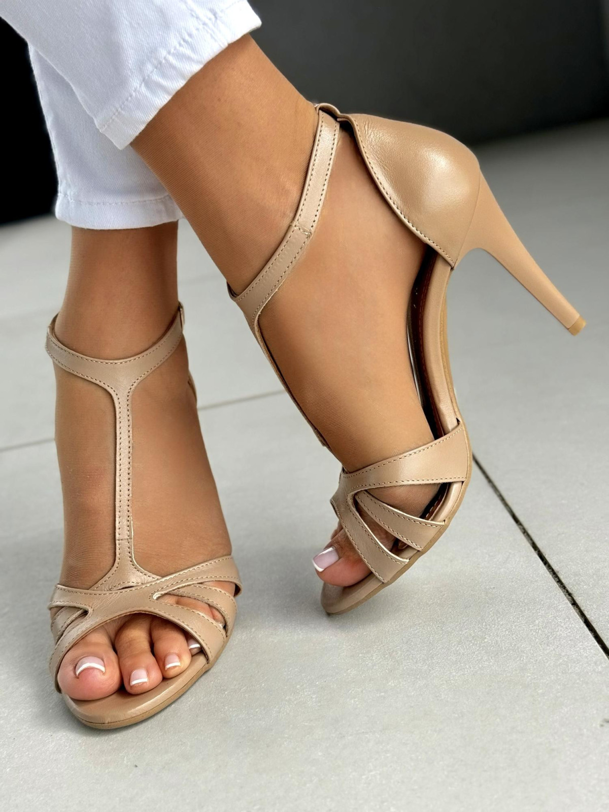 Sandałki damskie OLEKSY ze skóry naturalnej Polskiej produkcji