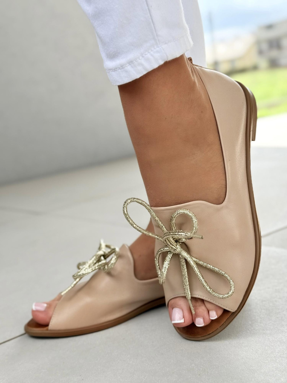 Sandałki damskie OLEKSY ze skóry naturalnej Polskiej produkcji