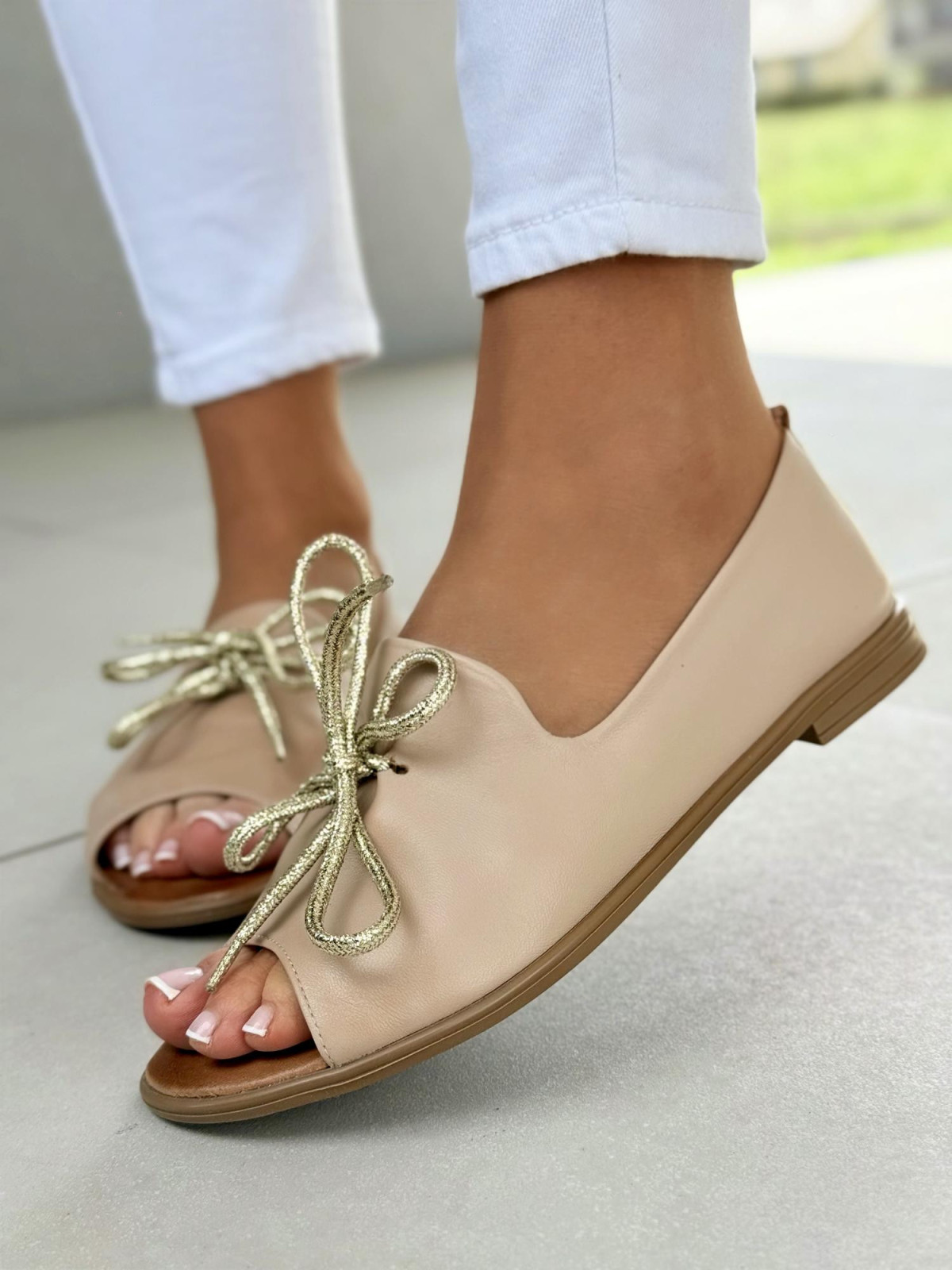 Sandałki damskie OLEKSY ze skóry naturalnej Polskiej produkcji