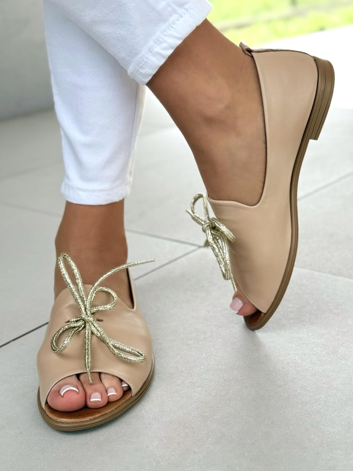 Sandałki damskie OLEKSY ze skóry naturalnej Polskiej produkcji