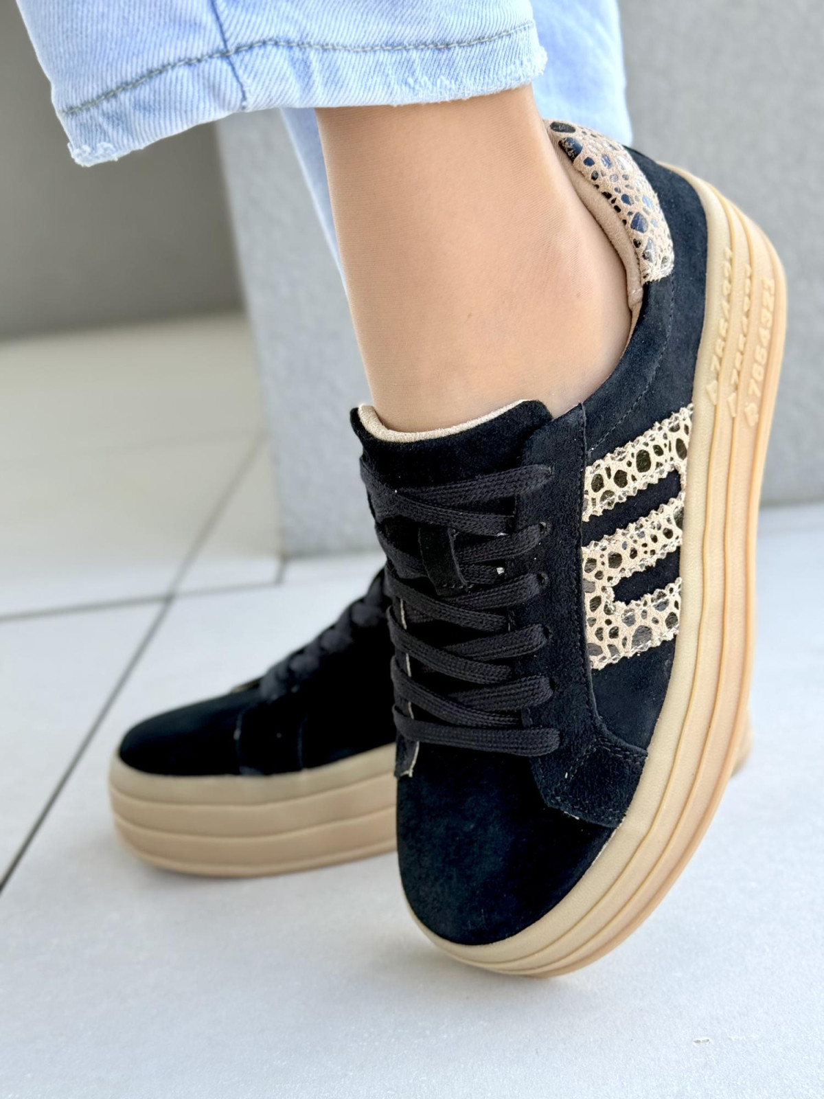 Sneakersy damskie ze skóry naturalnej