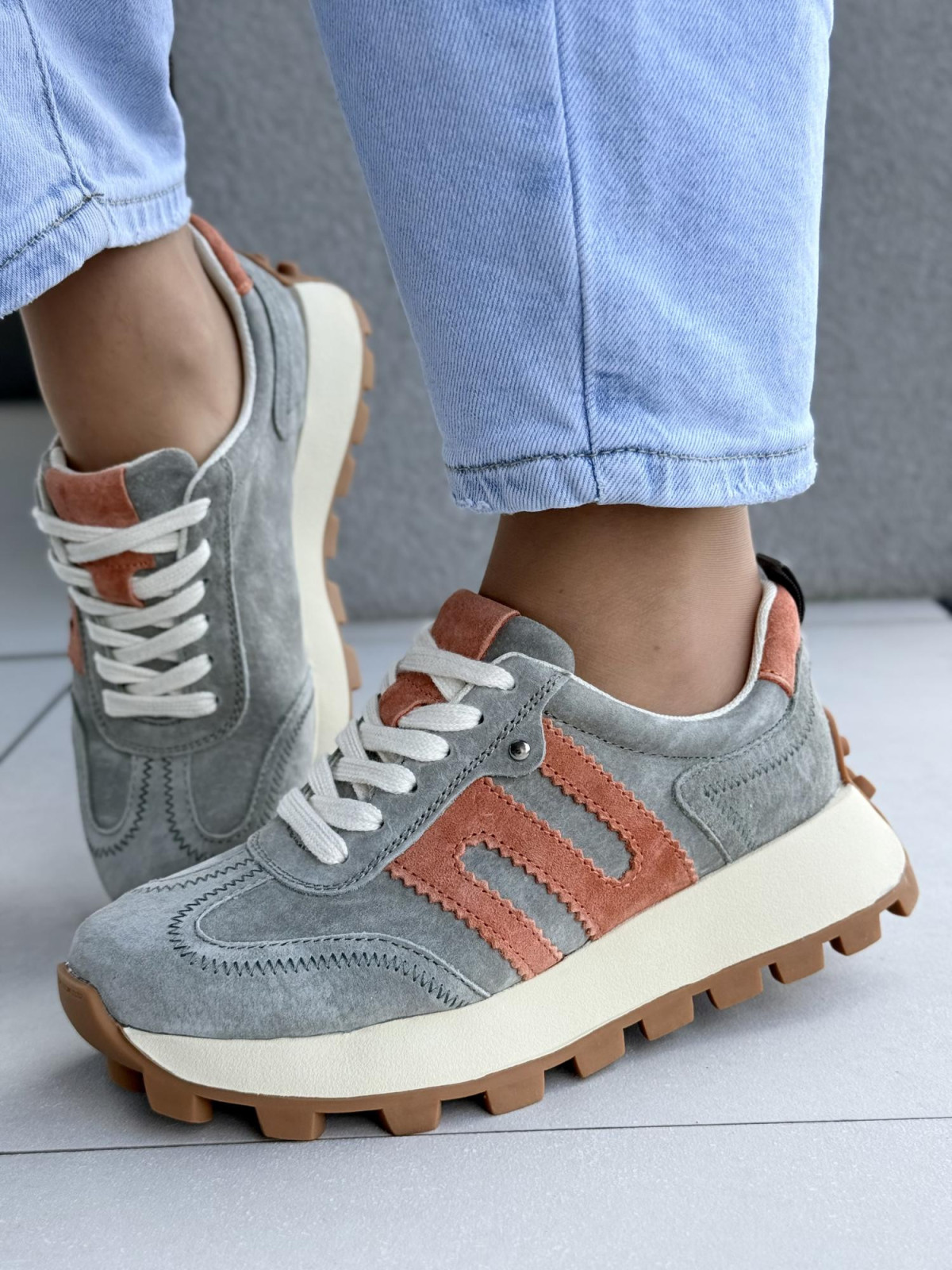 Sneakersy damskie ze skóry naturalnej