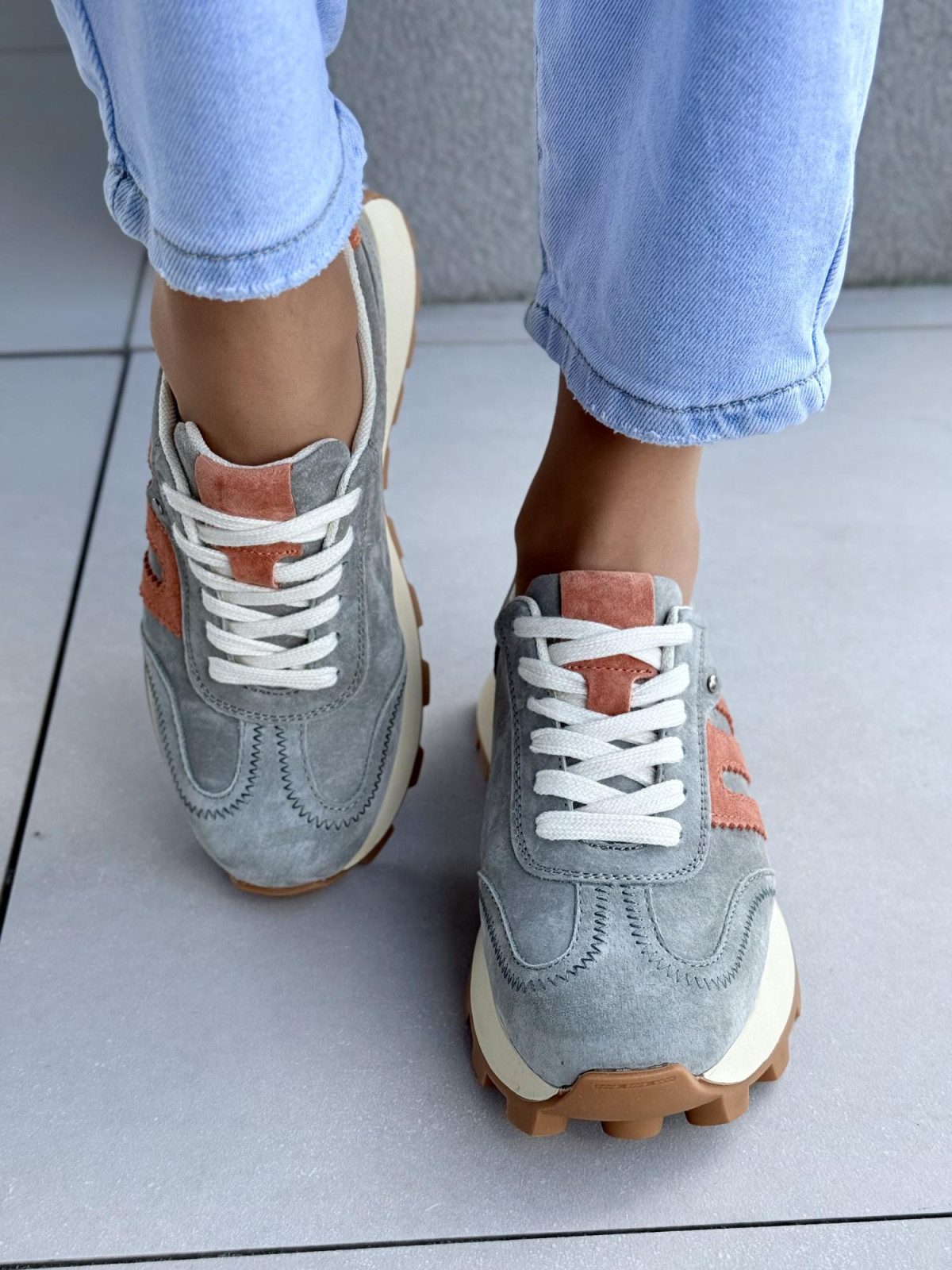 Sneakersy damskie ze skóry naturalnej