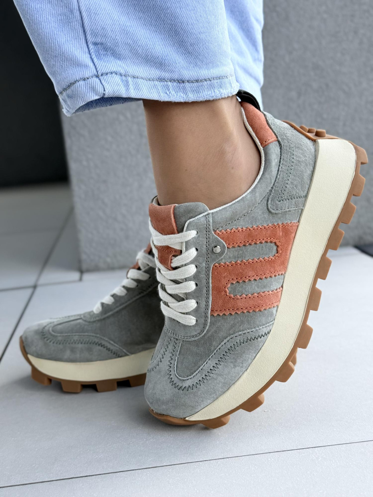 Sneakersy damskie ze skóry naturalnej