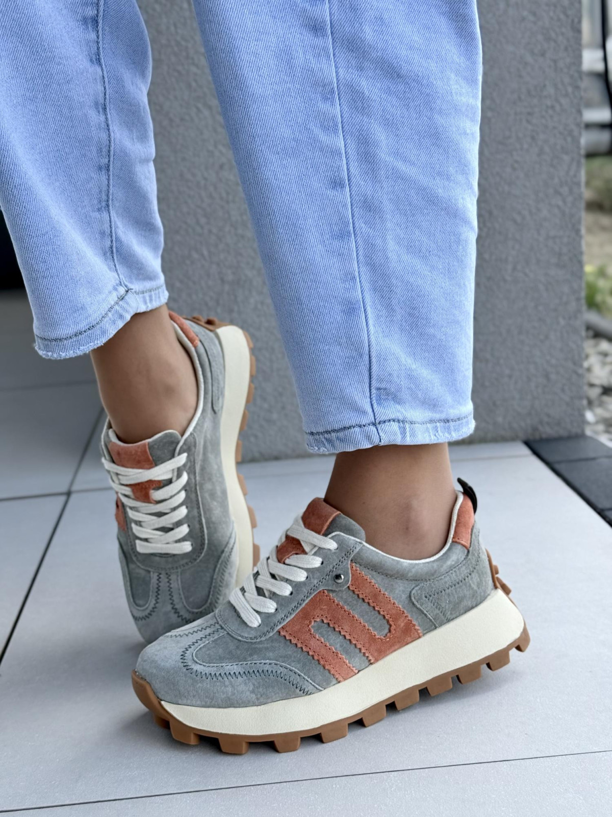 Sneakersy damskie ze skóry naturalnej