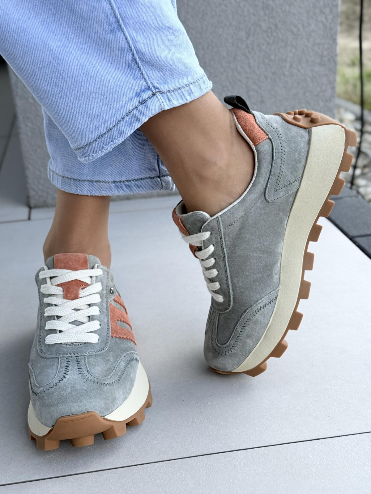 Sneakersy damskie ze skóry naturalnej