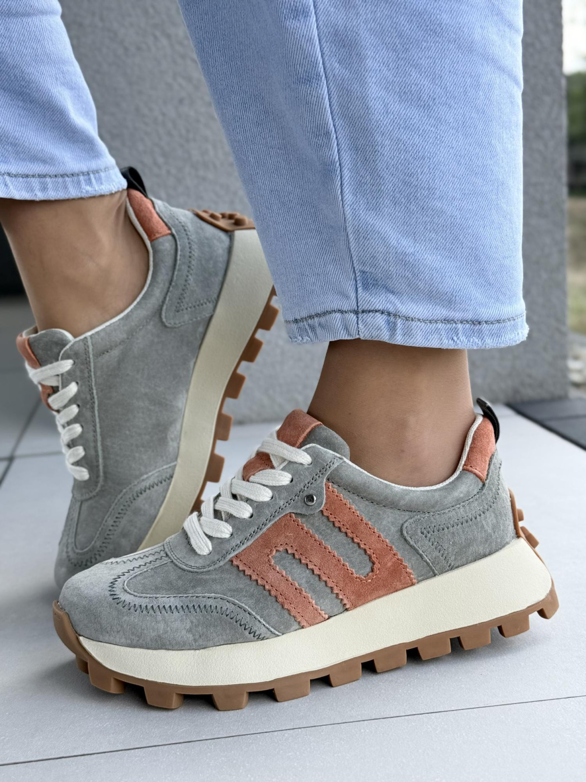 Sneakersy damskie ze skóry naturalnej