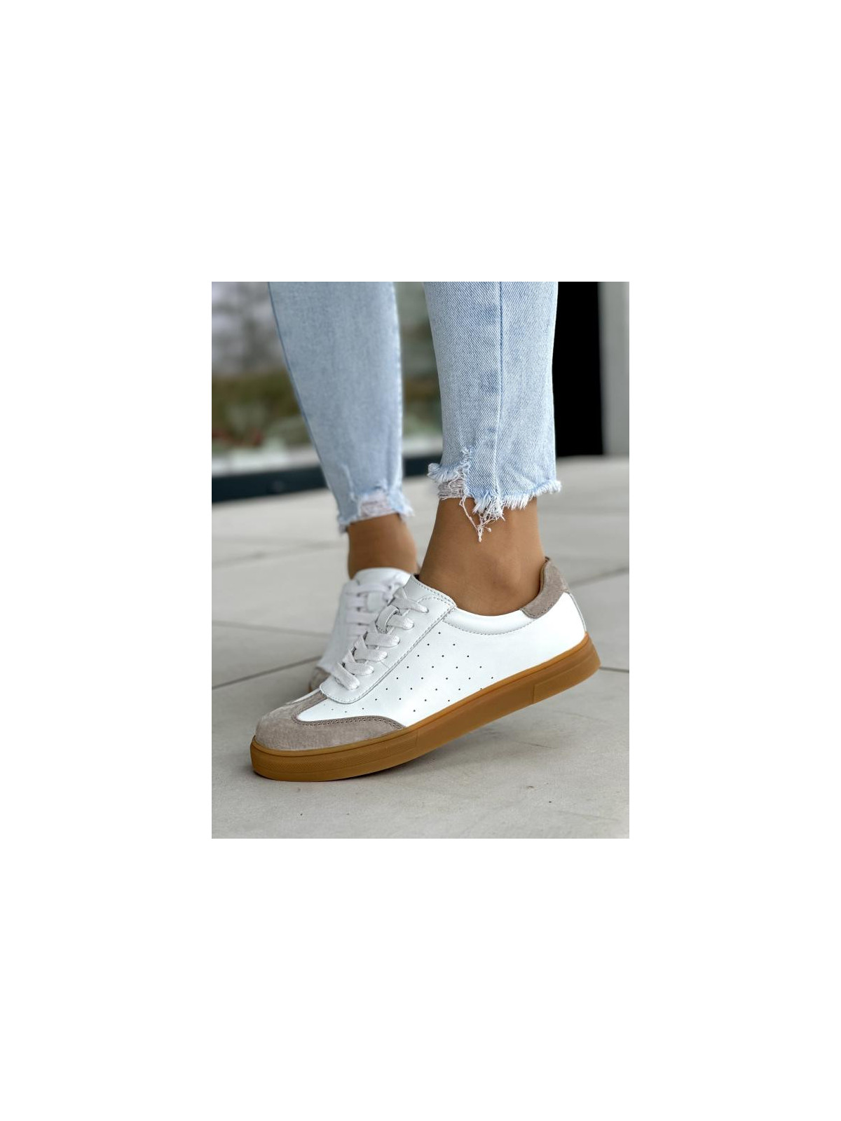 Sneakersy damskie ze skóry naturalnej