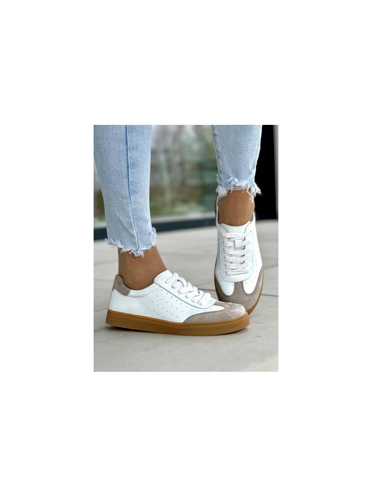 Sneakersy damskie ze skóry naturalnej