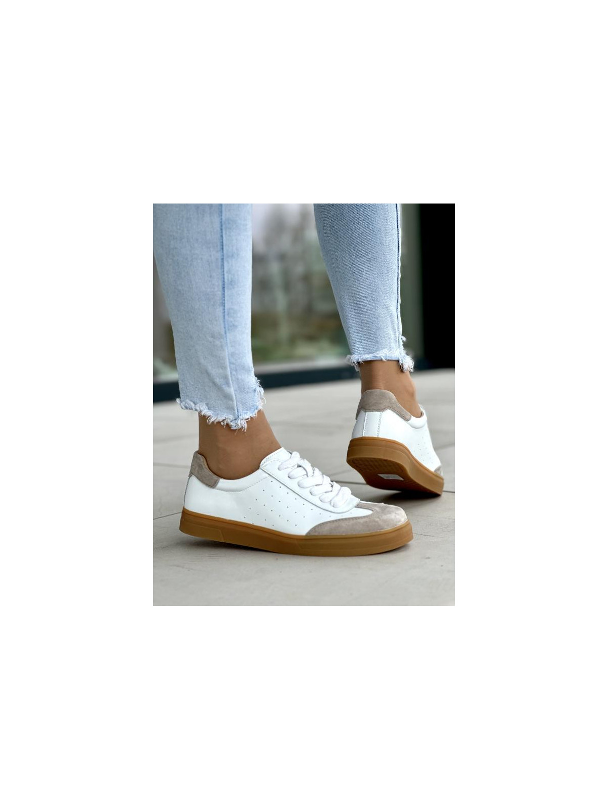 Sneakersy damskie ze skóry naturalnej