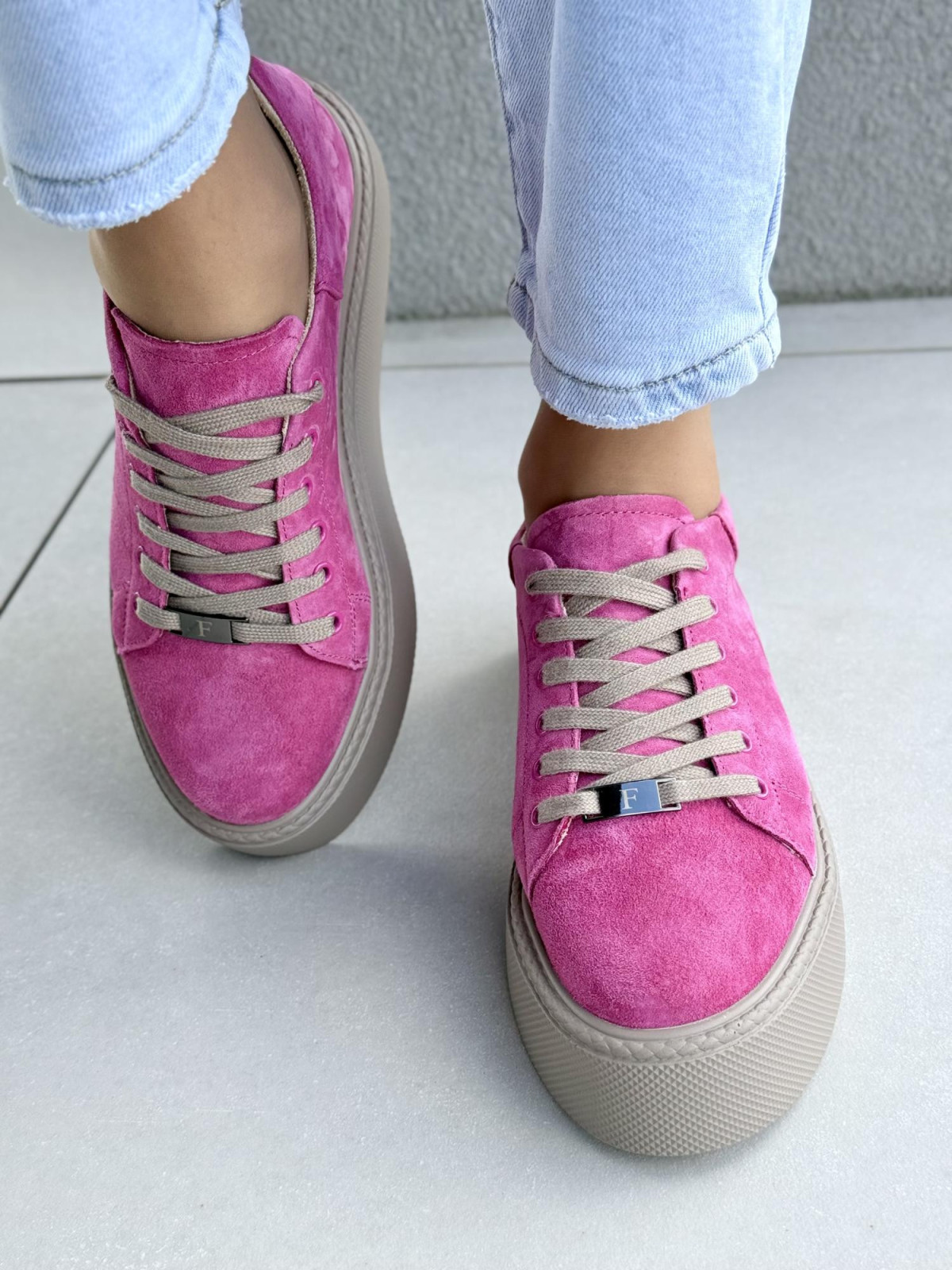 Sneakersy damskie ze skóry naturalnej