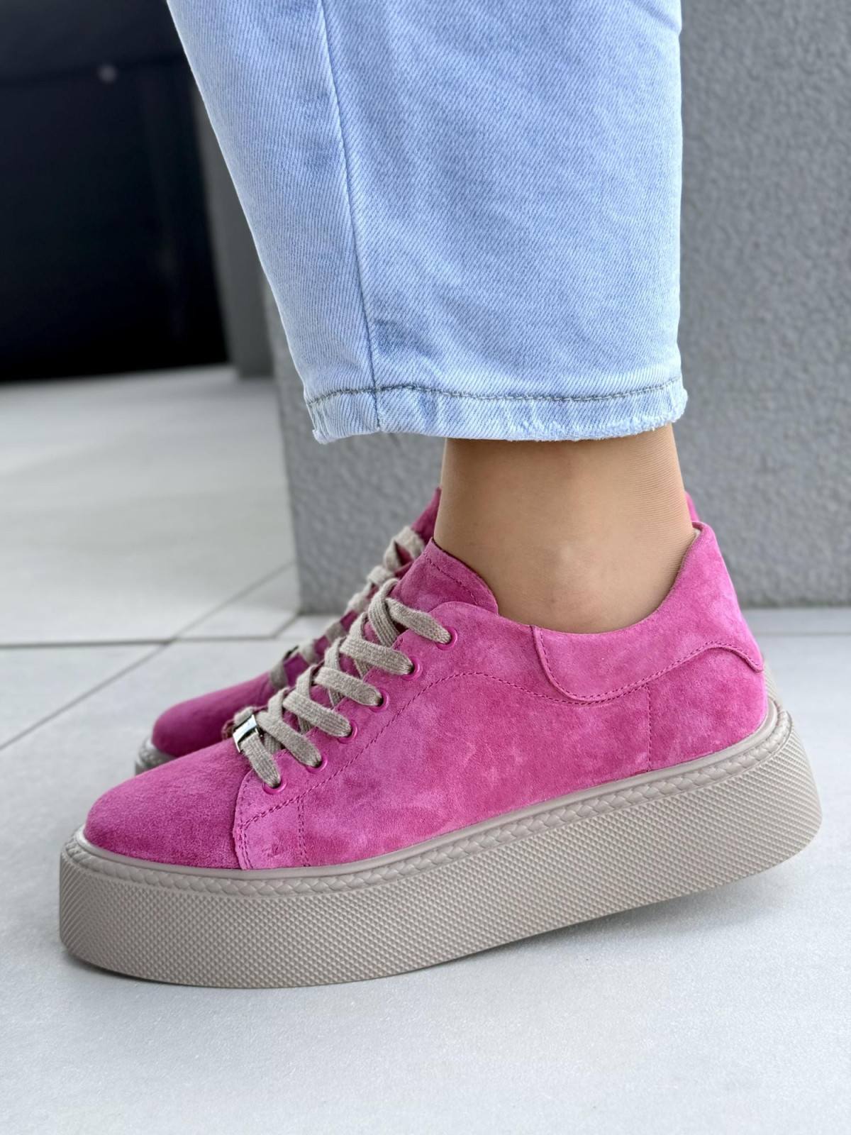 Sneakersy damskie ze skóry naturalnej