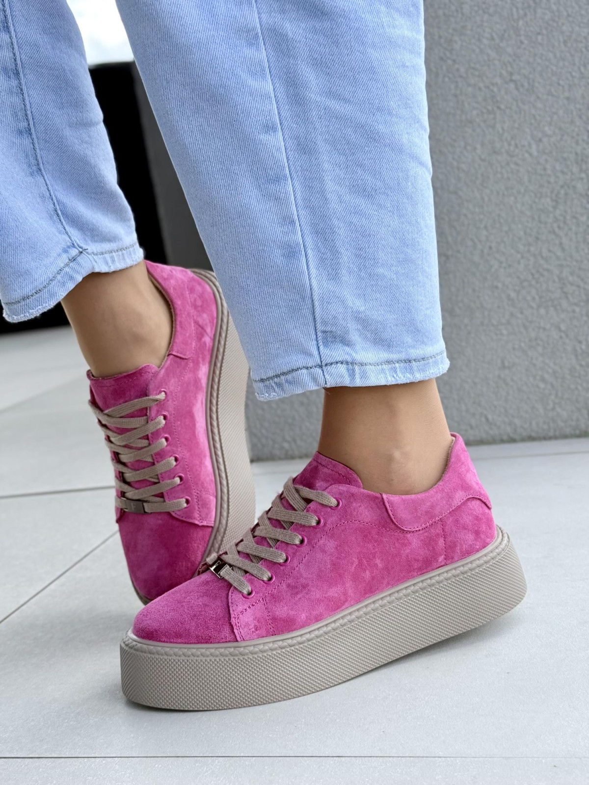 Sneakersy damskie ze skóry naturalnej