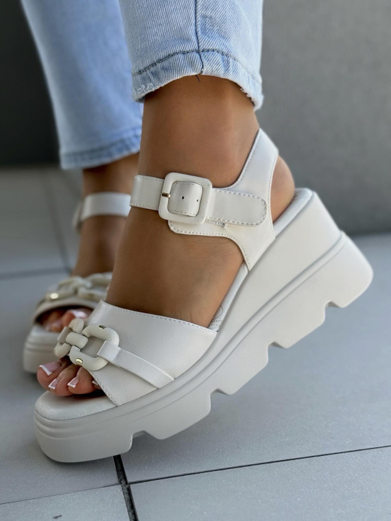 Sandałki damskie ze skóry naturalnej