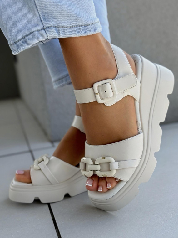 Sandałki damskie ze skóry naturalnej