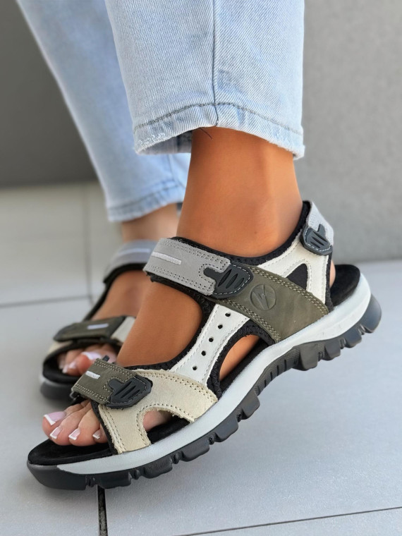 Sandałki damskie ze skóry naturalnej